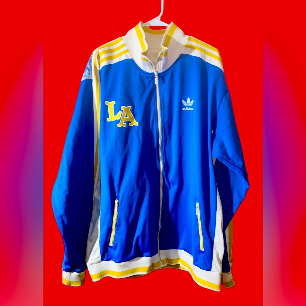 Men’s Vintage Adidas LA Lakers Basketball Hollywood Jacket XXL 2XL Vtg Blue